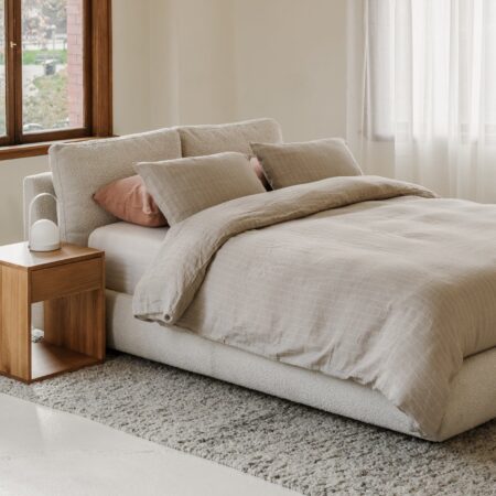 Cloud Bed, Queen, Cream Boucle