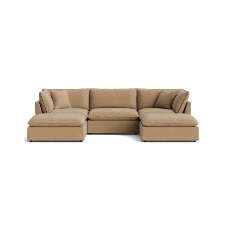 Chill Time 5-Piece Modular U-Shaped Sectional, Hazelnut