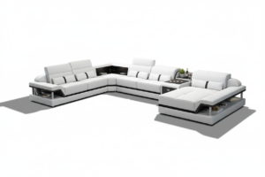 Bewley Modern Leather Sectional With Storage